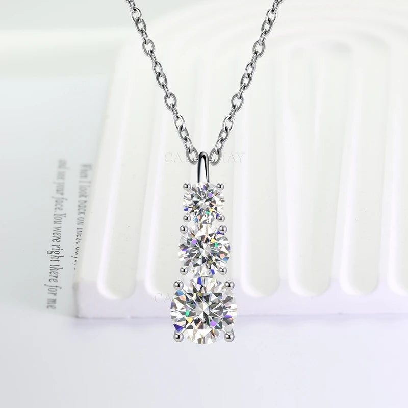 TRISTONE 1.8ctw Moissanite Pendant