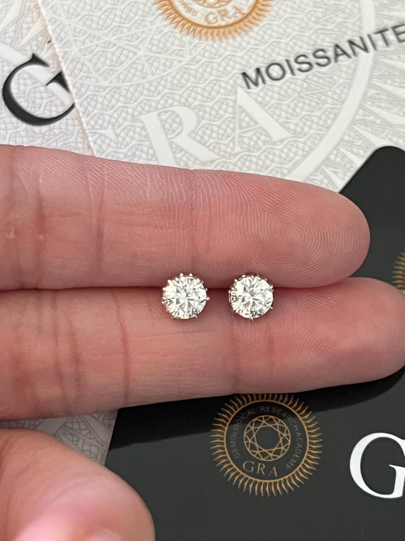 1ctw Moissanite Screw Back Stud Earring