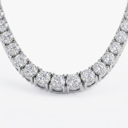 Diamond tennis necklace on a white background