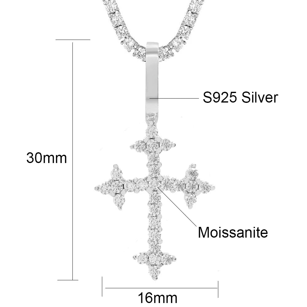 ROMANIAN 2.8ctw Moissanite Vintage Cross Pendant