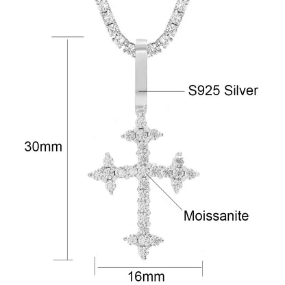 ROMANIAN 2.8ctw Moissanite Vintage Cross Pendant