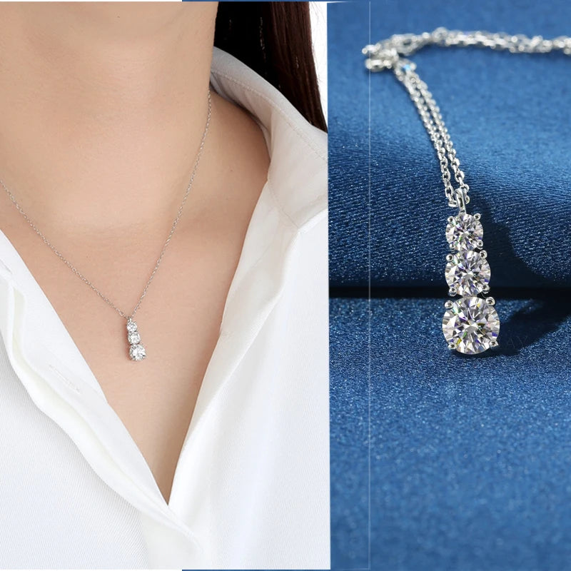 TRISTONE 1.8ctw Moissanite Pendant