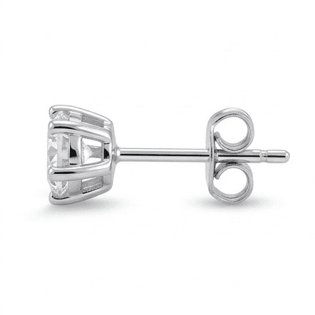 Moissanite stud earring on a white background