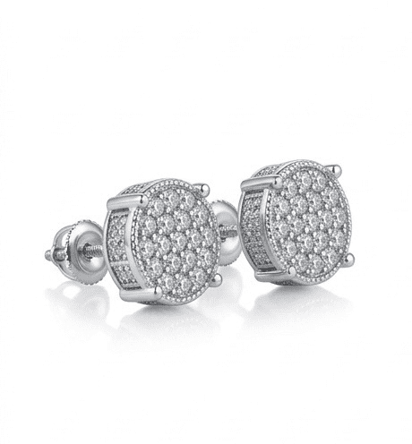 Back profile of Maverick moissanite stud earring showing secure post setting in 925 sterling silver.
