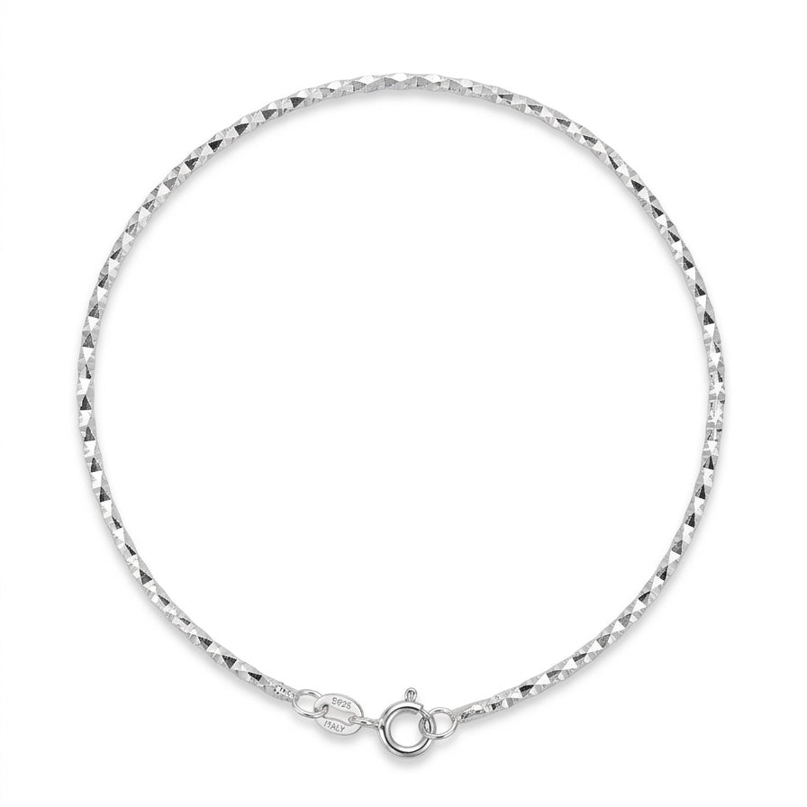 Silver chain necklace neon a white background