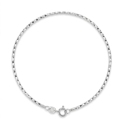 Silver chain necklace neon a white background