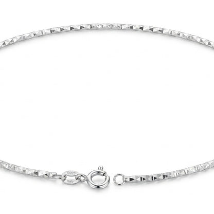 Silver chain necklace on a white background