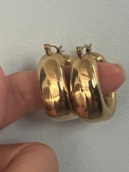 Chunky Stainless Steel Gold Earrings