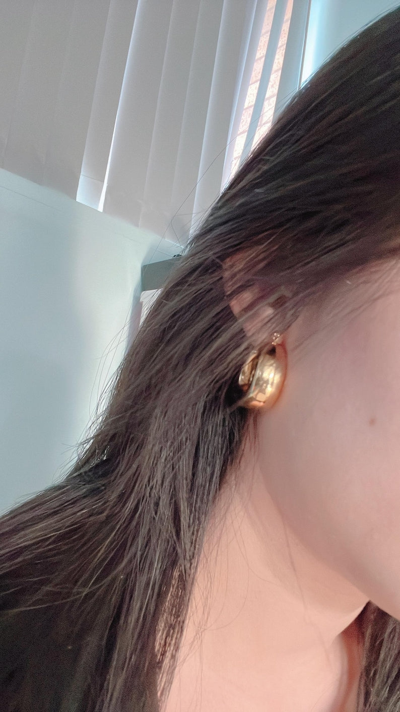 Chunky Stainless Steel Gold Earrings