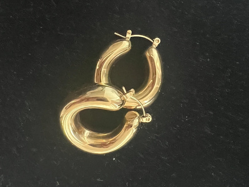 Chunky Stainless Steel Gold Earrings