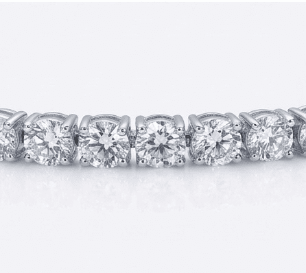 Detail close-up of Dazzle moissanite bracelet revealing intricate 4.5ctw hand set stone design in sterling silver.