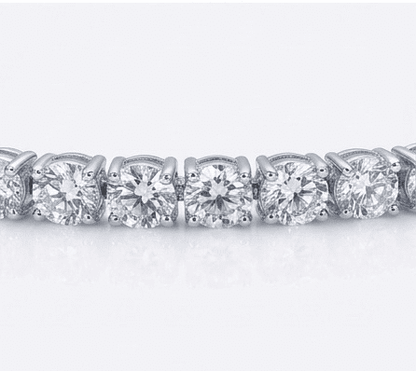 Detail close-up of Dazzle moissanite bracelet revealing intricate 4.5ctw hand set stone design in sterling silver.