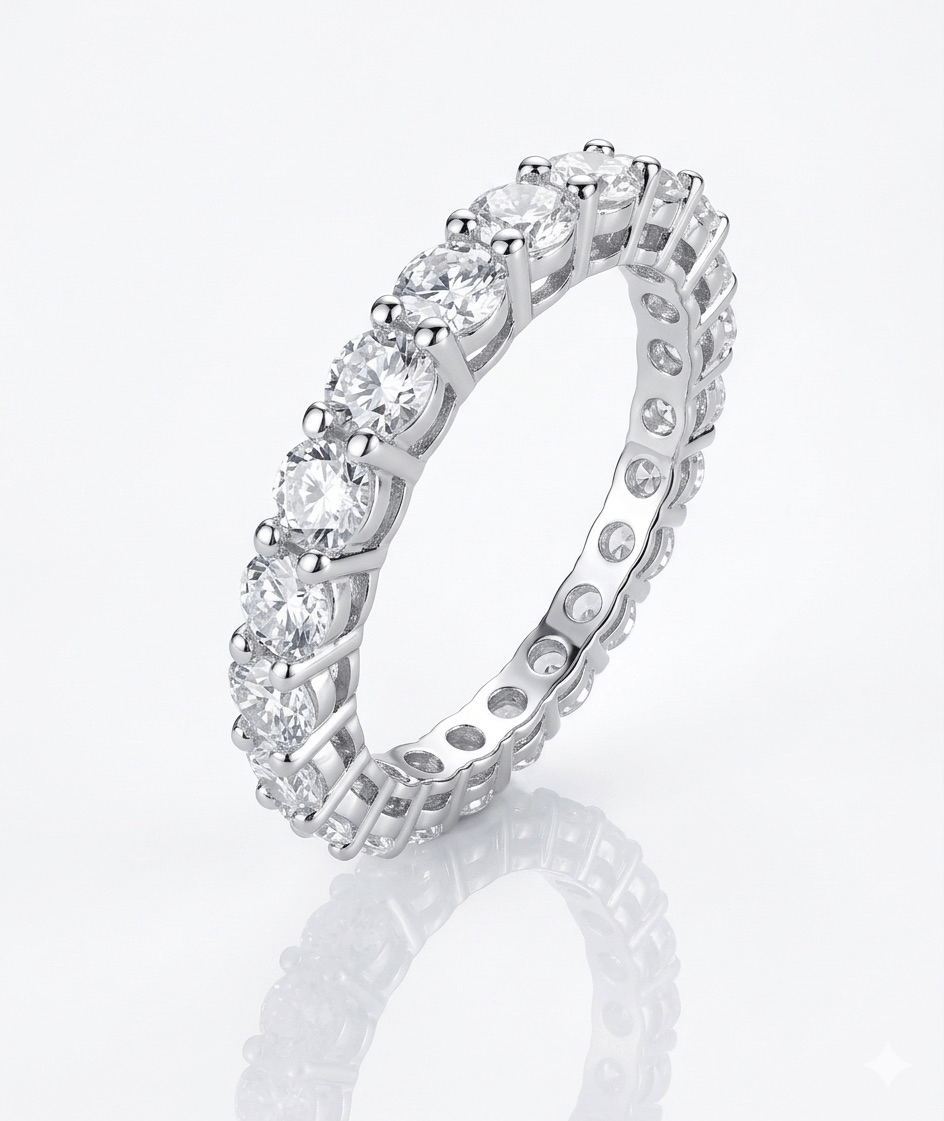 Diamond ring with a white background