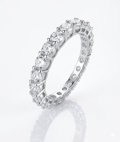 Diamond ring with a white background