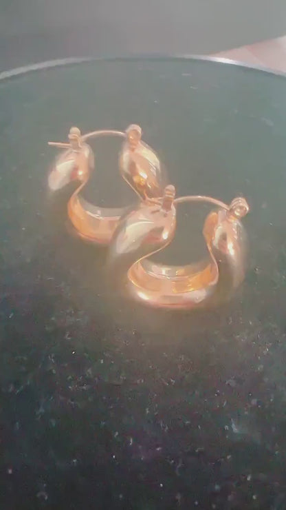 Chunky Stainless Steel Gold Earrings