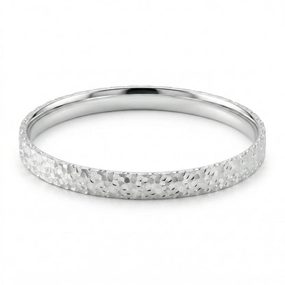 Mermaid Scale 925 sterling silver bangle with intricate mermaid scale pattern design, front view on white background.